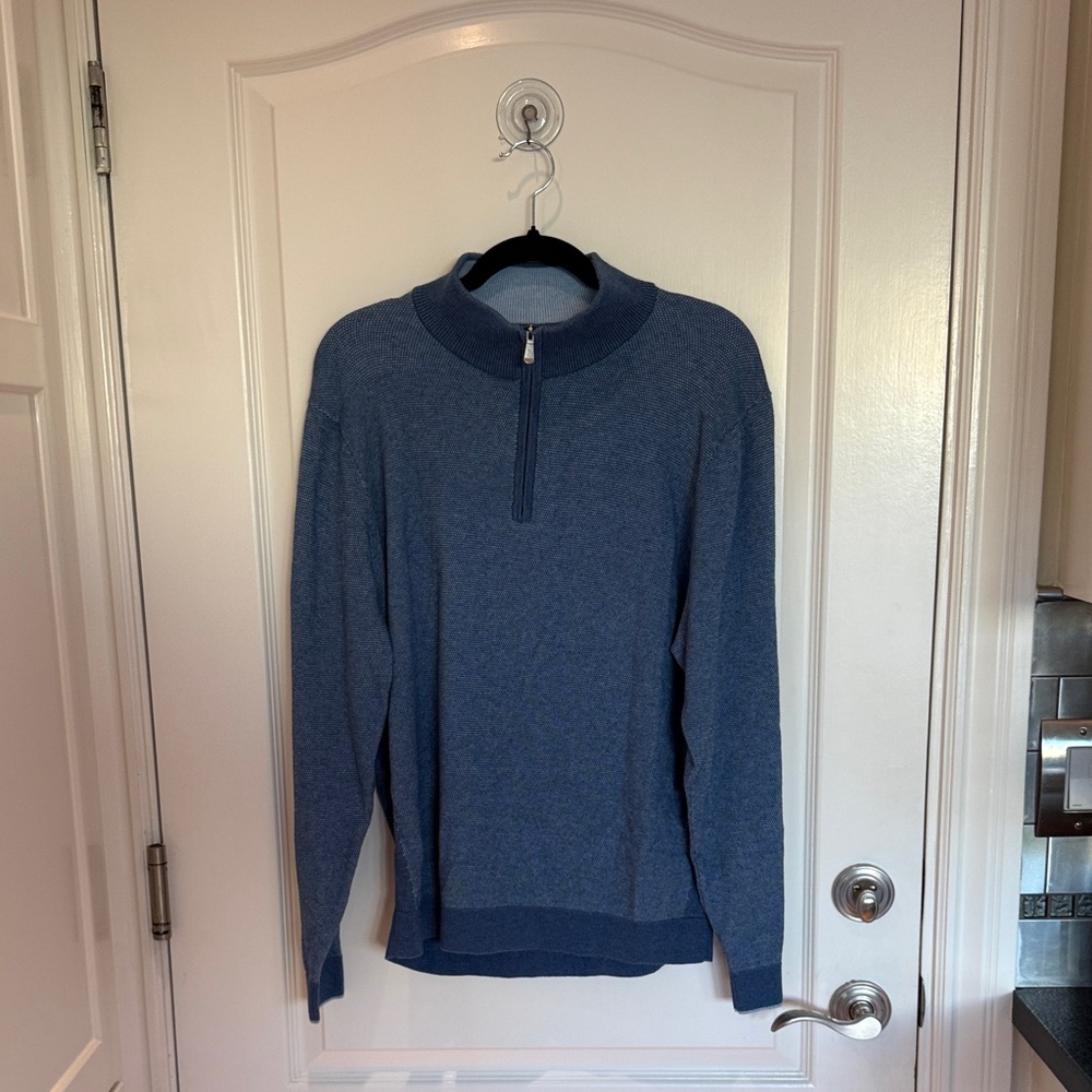 Tommy Bahama Men's Navy Zip-Up Sweater